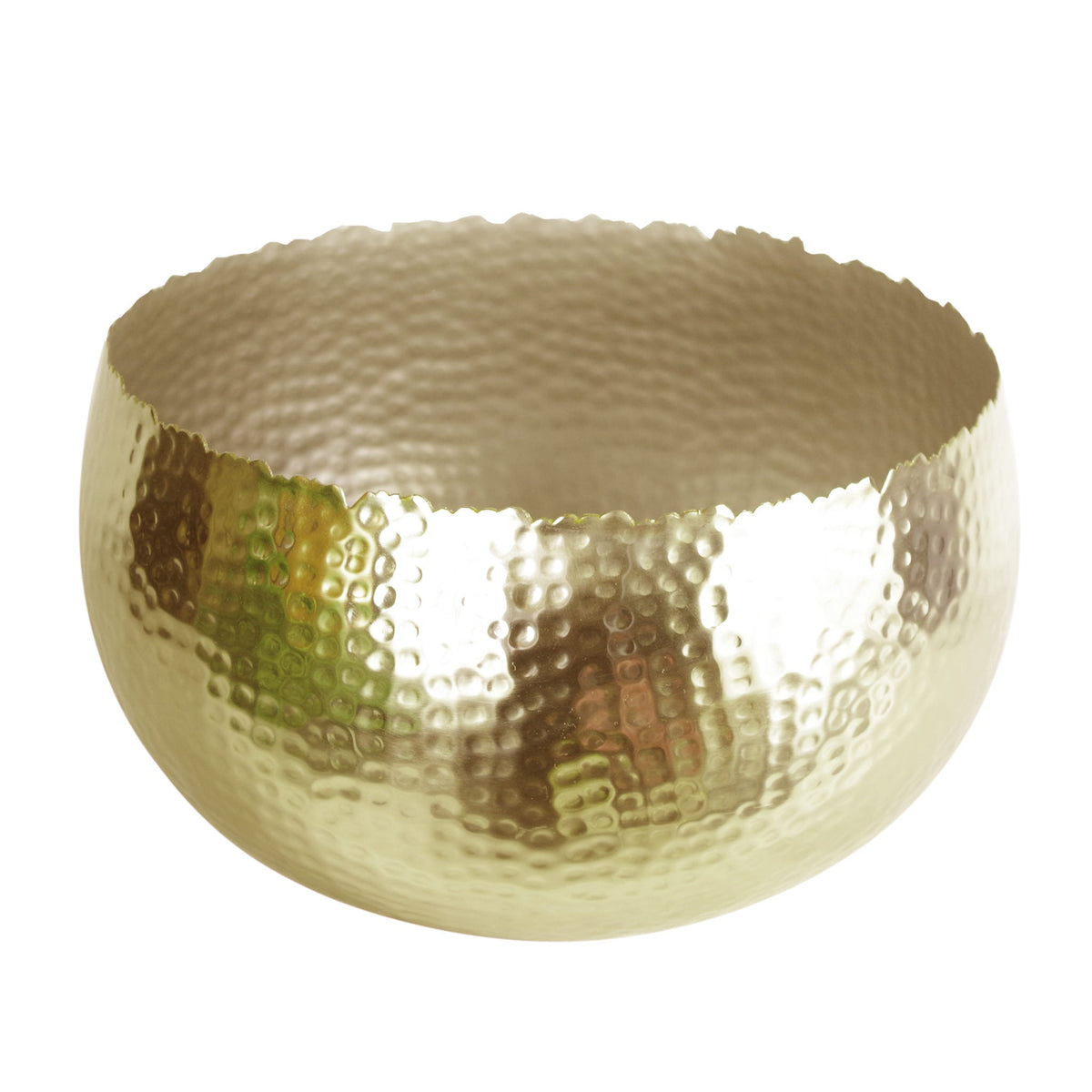 Large Metal Display Bowl Hammered Finish - Curved Edge – image 8