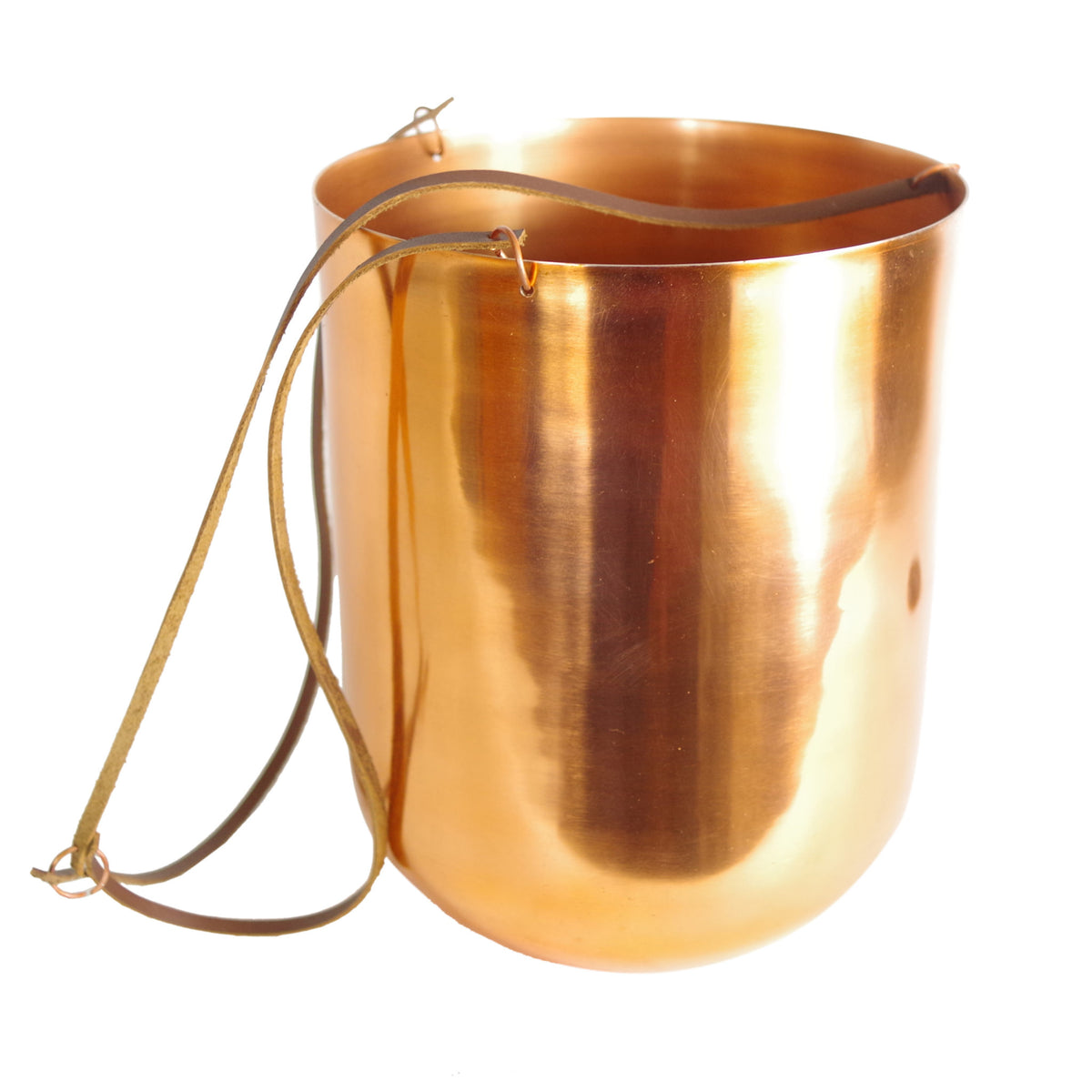 60cm Hanging Copper Planter with Artificial Evergreen Fern Plant – image 2