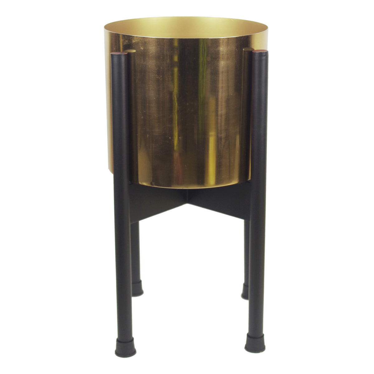 Medium Black Stand with Metal Planter 38.5cm x 18cm