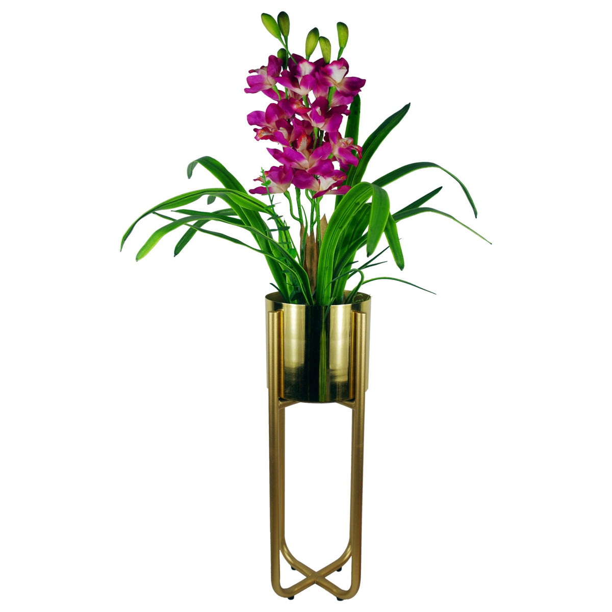 Tall Gold Planter Stand with Metal Planter 62cm x 18cm – image 8
