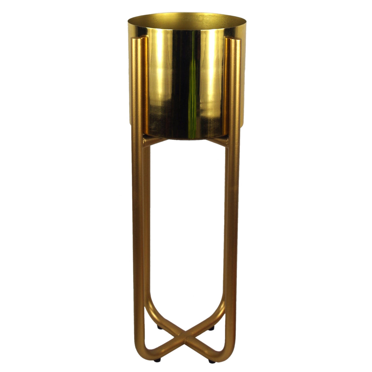 Tall Gold Planter Stand with Metal Planter 62cm x 18cm – image 2