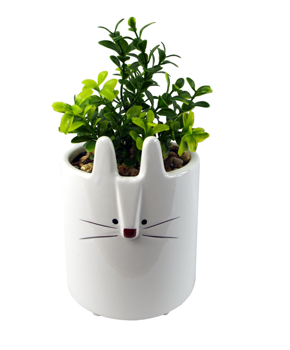 15cm Ceramic White Rabbit Planter – image 2