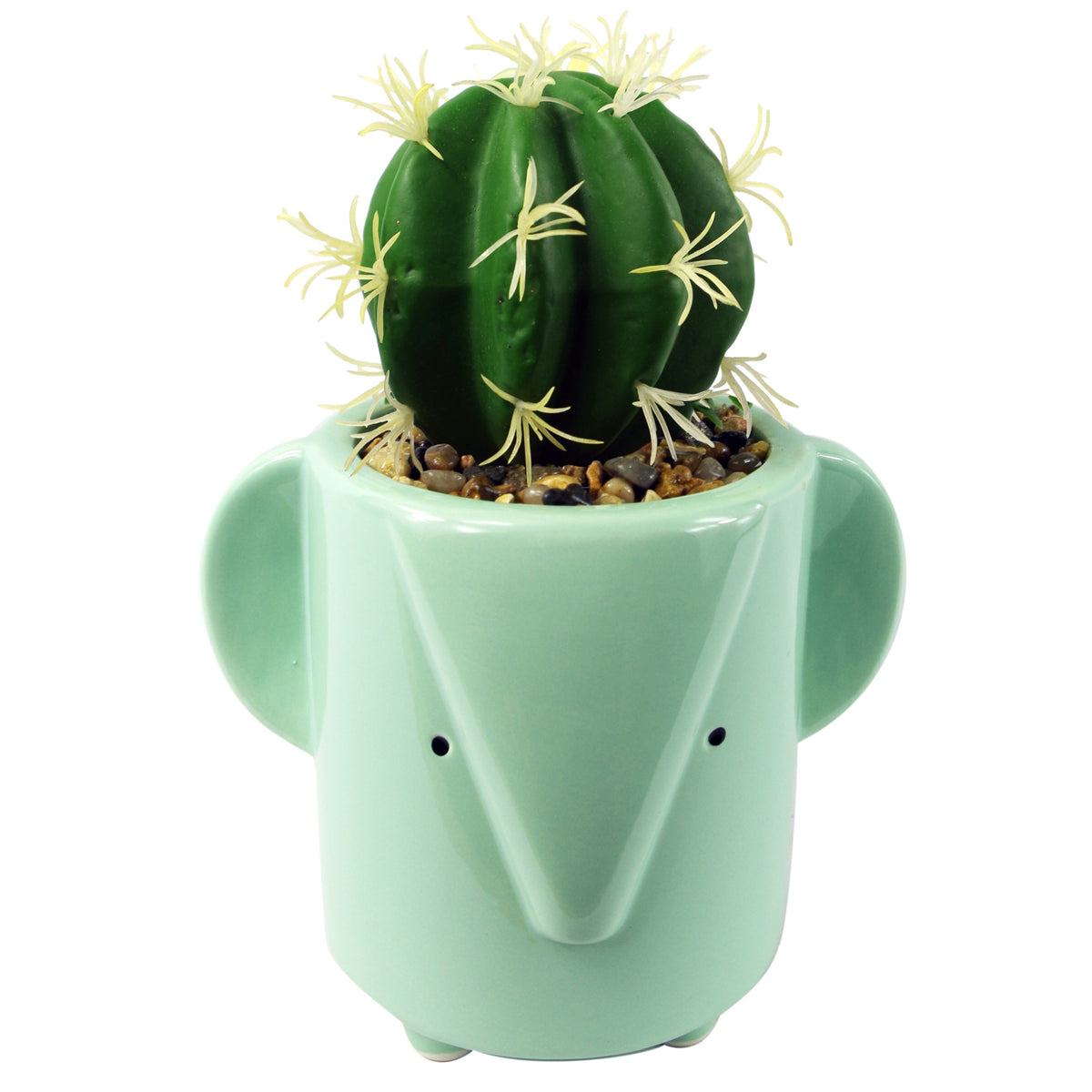 13cm Ceramic Blue Elephant Planter – image 3