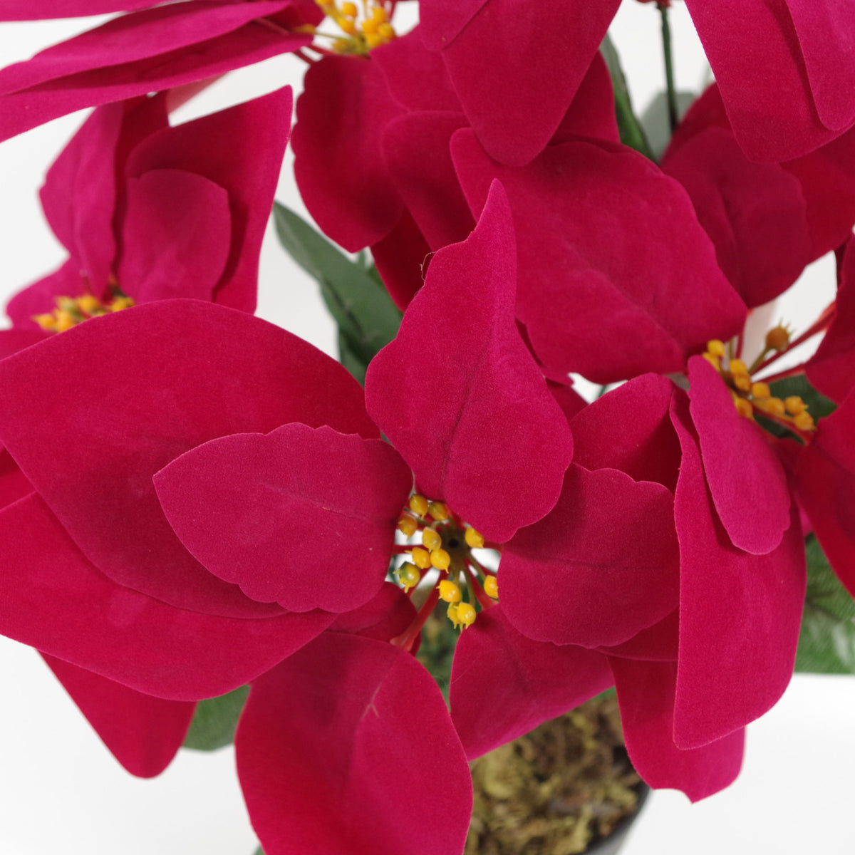 Artificial Christmas Xmas Poinsettias Table Display in Large Metal Planter – image 6