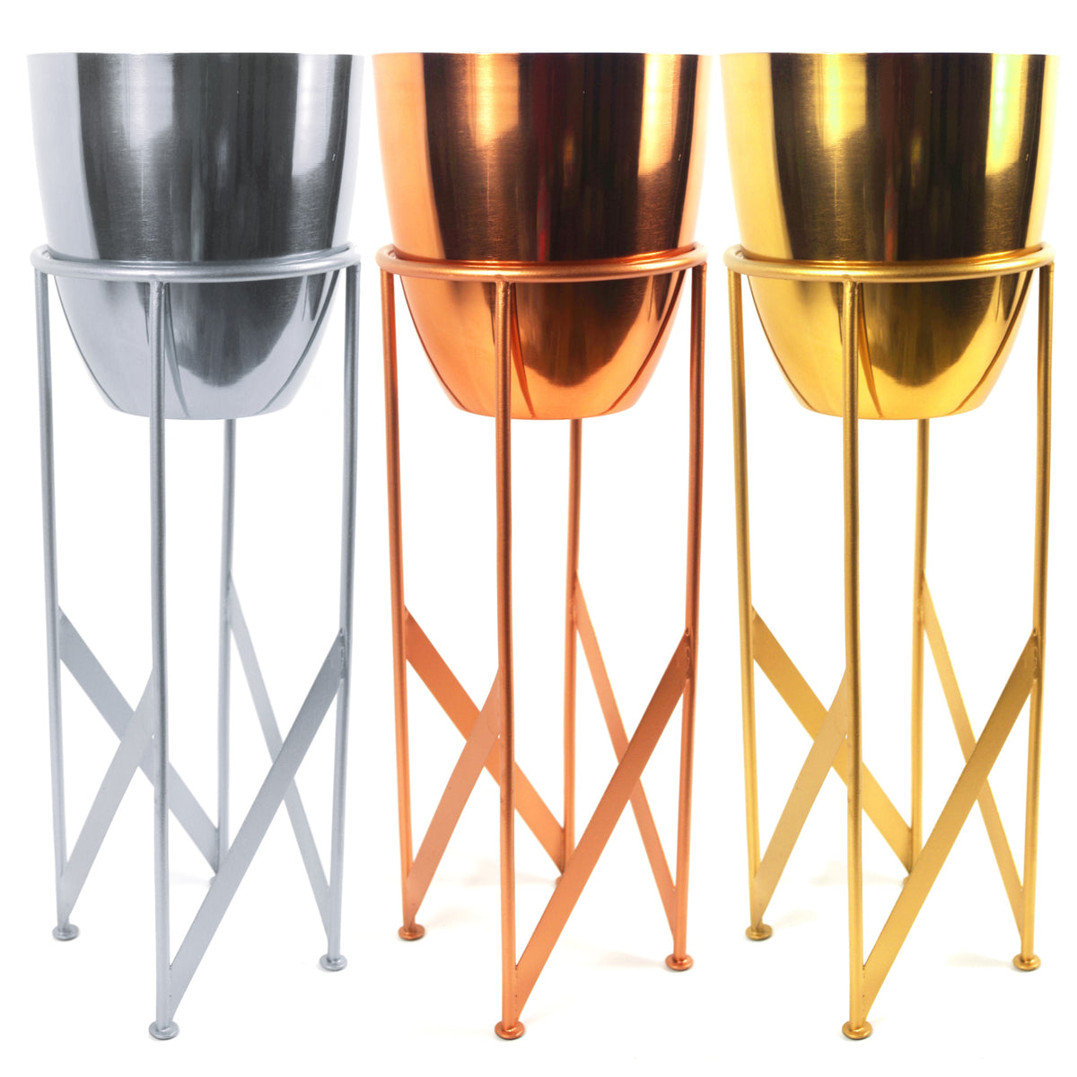55cm Metal Planter with Matching Stand – image 4