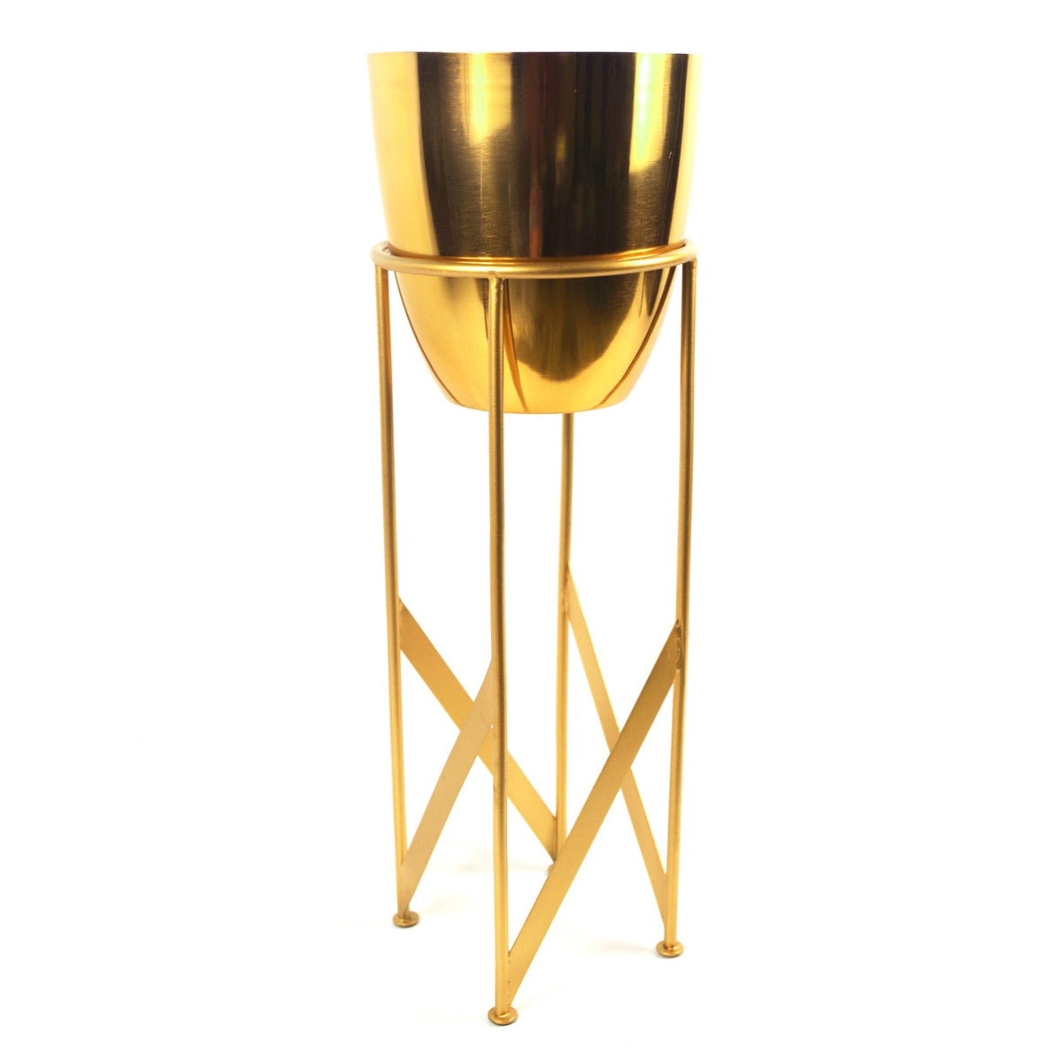 55cm Metal Planter with Matching Stand – image 2