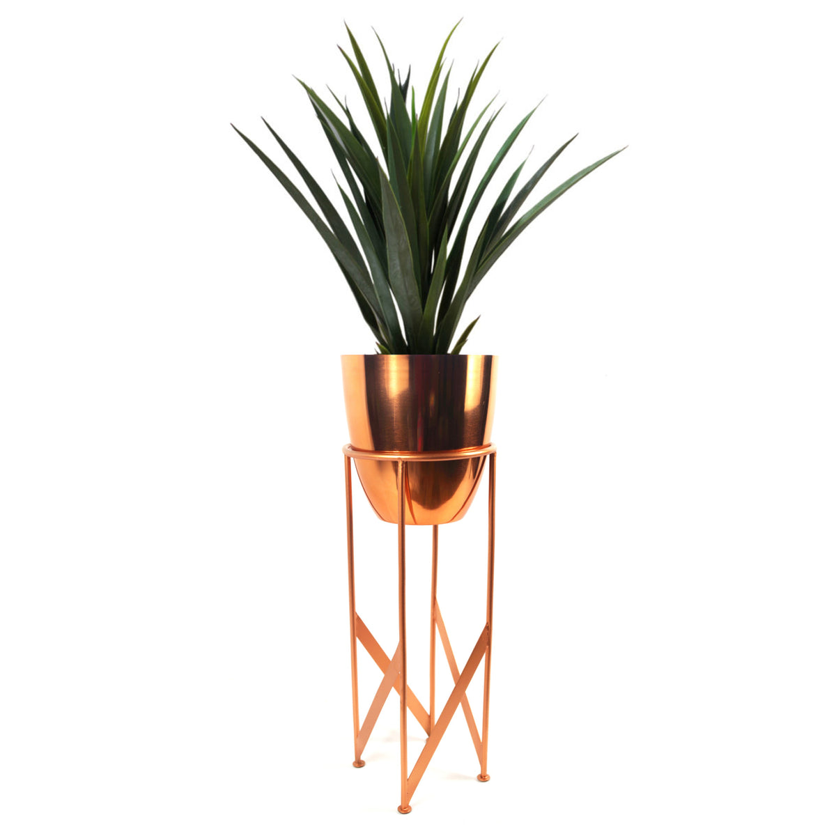 90cm Metal Planter with Artificial Yucca Plant