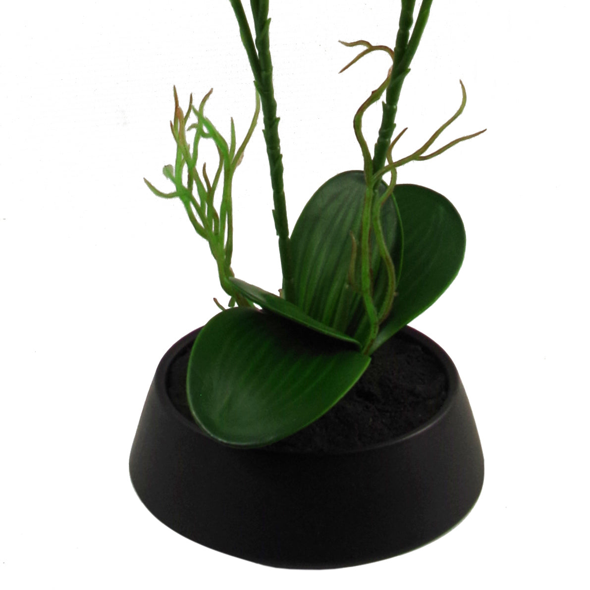 43cm Large Pink Yellow Artificial Orchid in Ceramic Planter – image 3