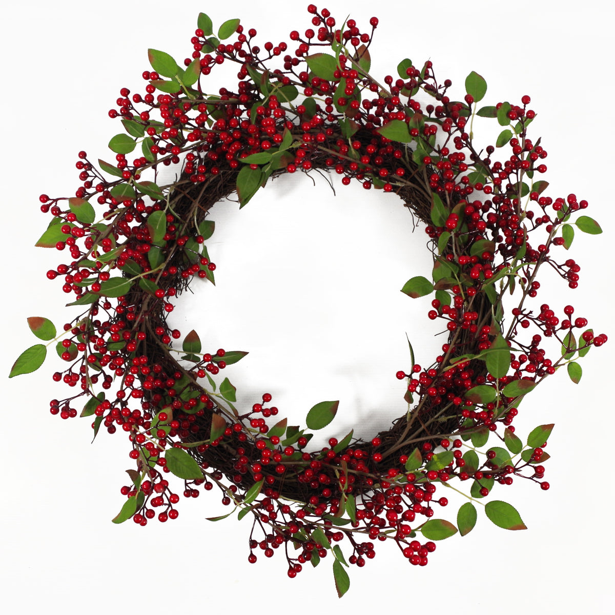 60cm (24") Large Luxury Christmas Natural Look Artificial Red Berry Floristry Wreath