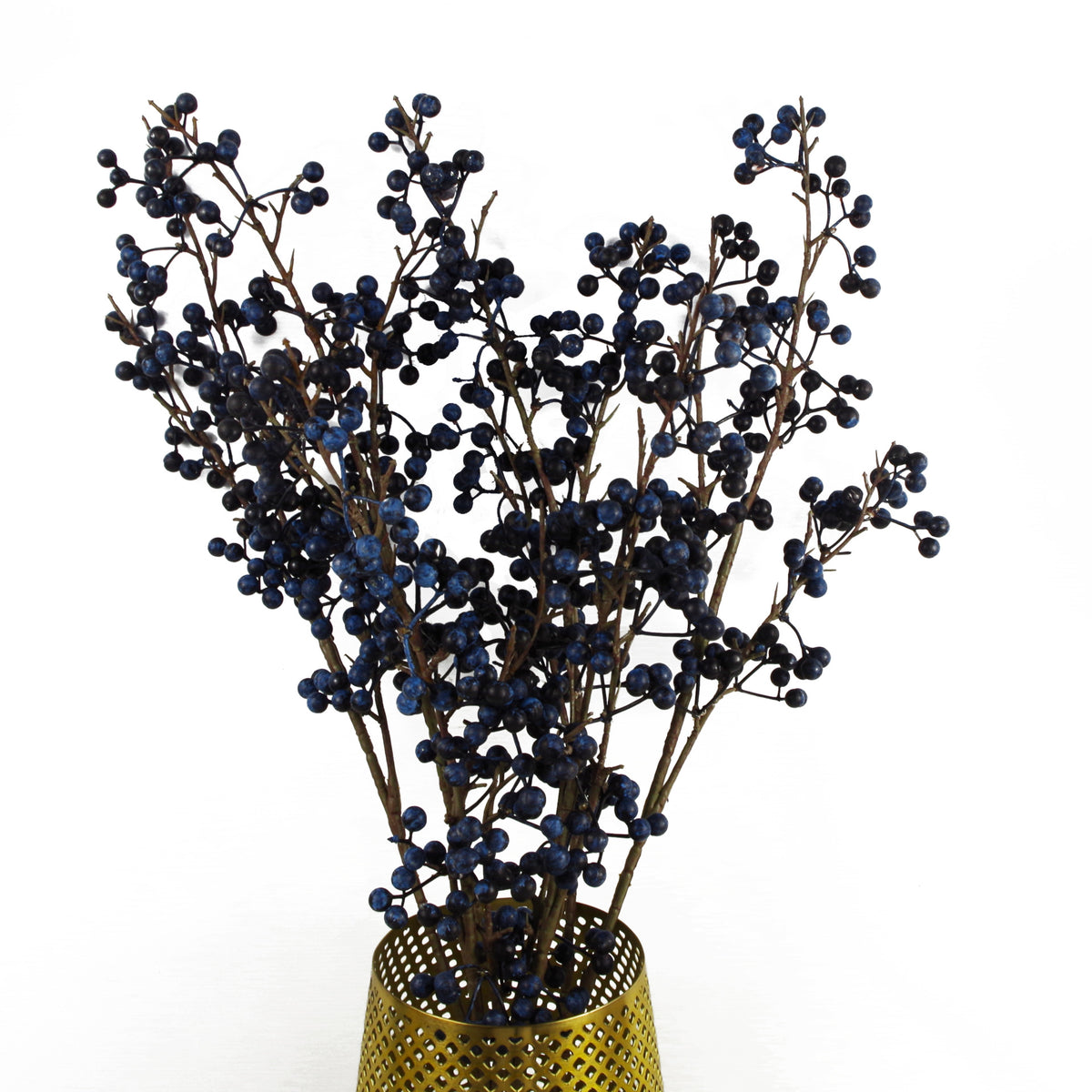 70cm Artificial Blue Berry Spray