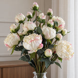 55cm Peony Artificial Flower Stems - 4 flowers 3 buds