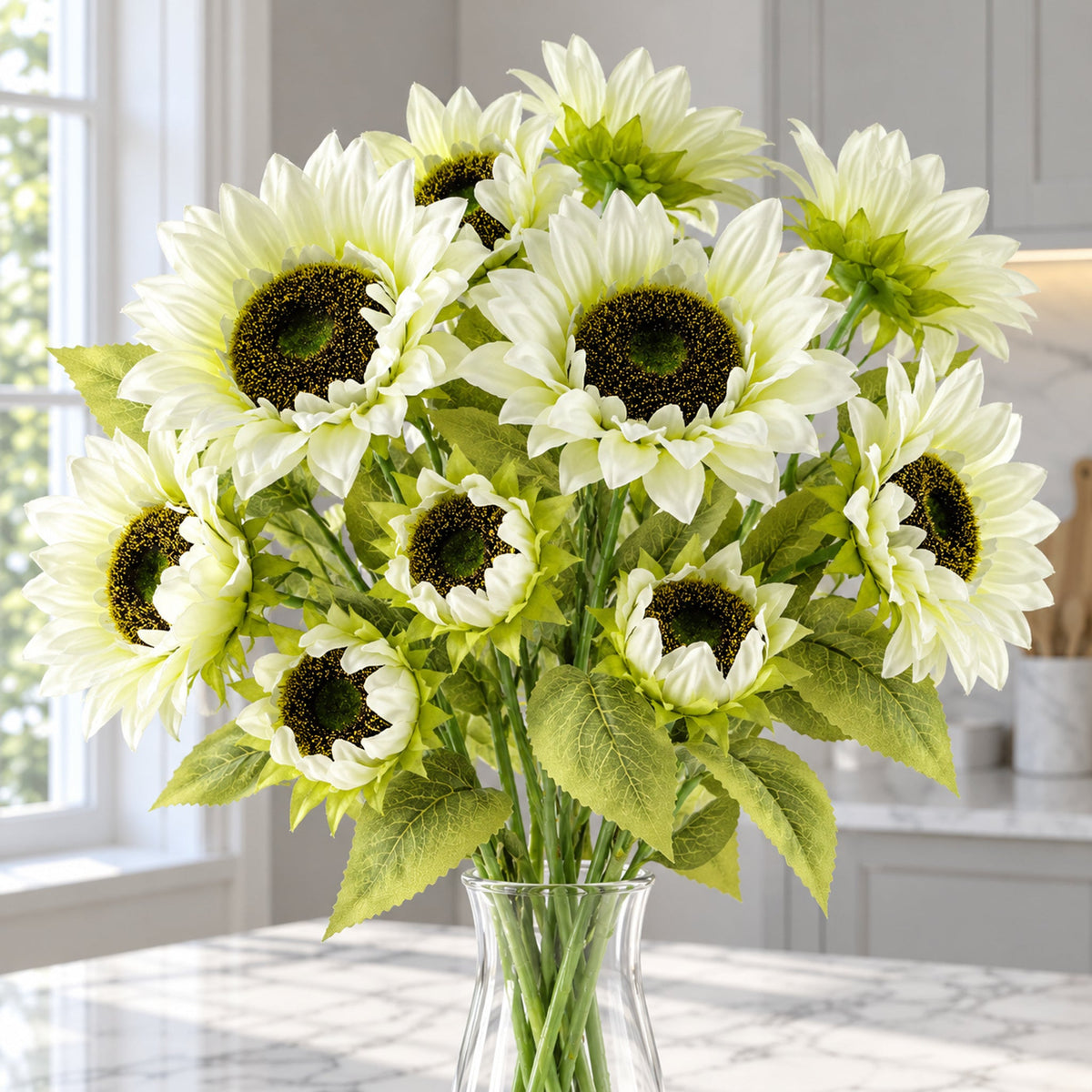 88cm Faux Artificial Sunflower with 3 heads
