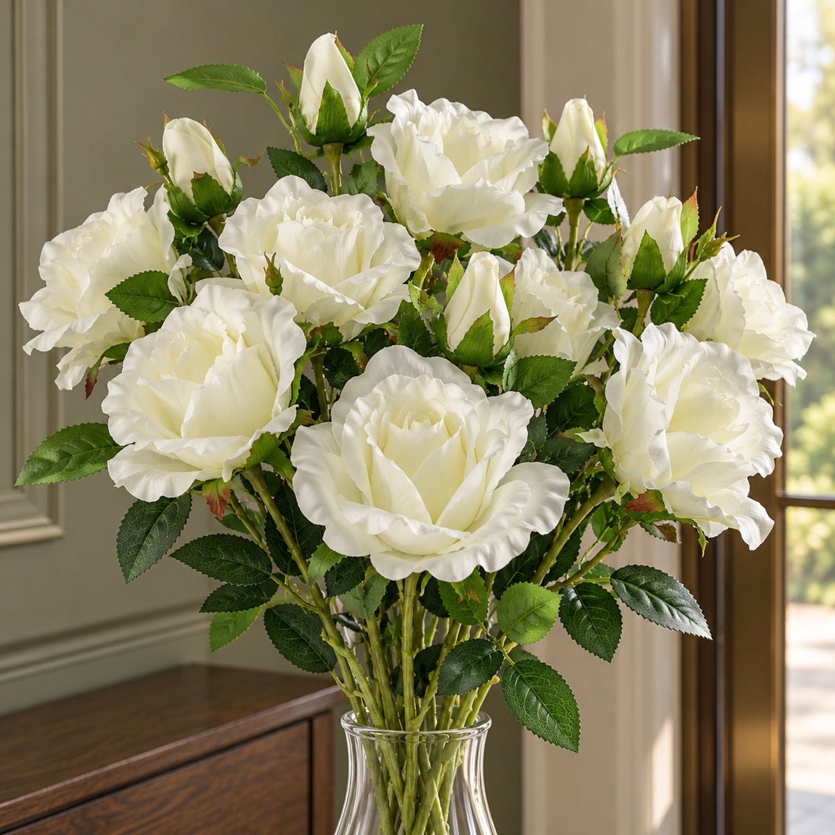 Realistic Artificial Rose Flower Stems
