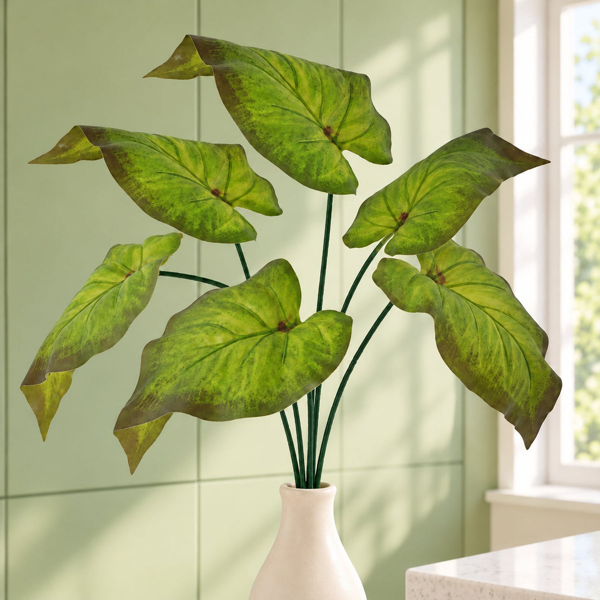 50cm Artificial Green Plastic Leaf Stem