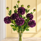 75cm Artificial Dahlia PomPom Flower Stem Realistic