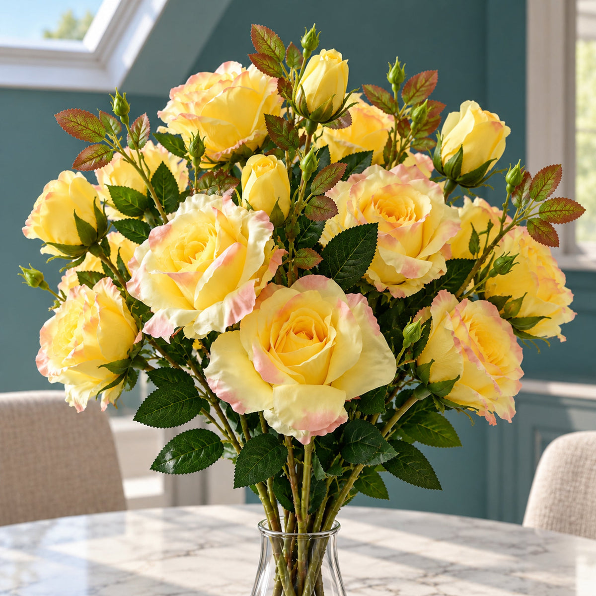Realistic Artificial Rose Flower Stems