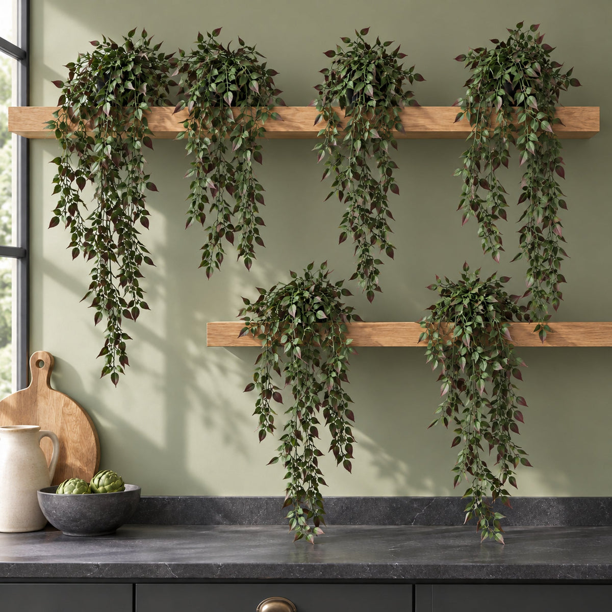 Hanging UV and Fire Resistant Artificial Angel Plant 76cm