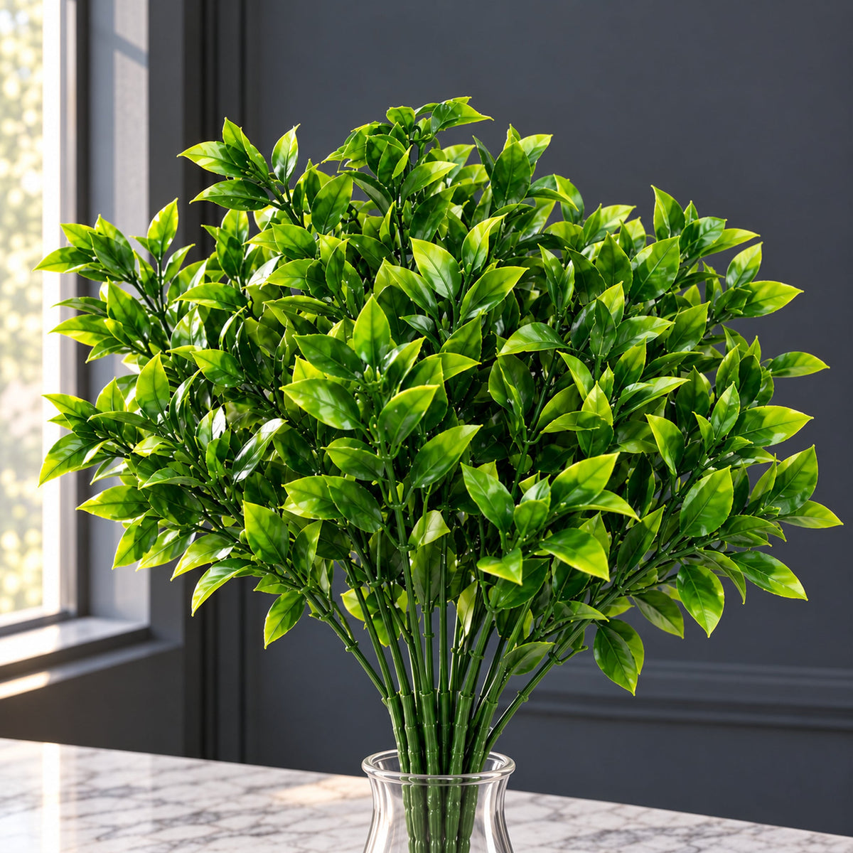 30cm Artificial Boxwood Leaf Foliage Spray Stem