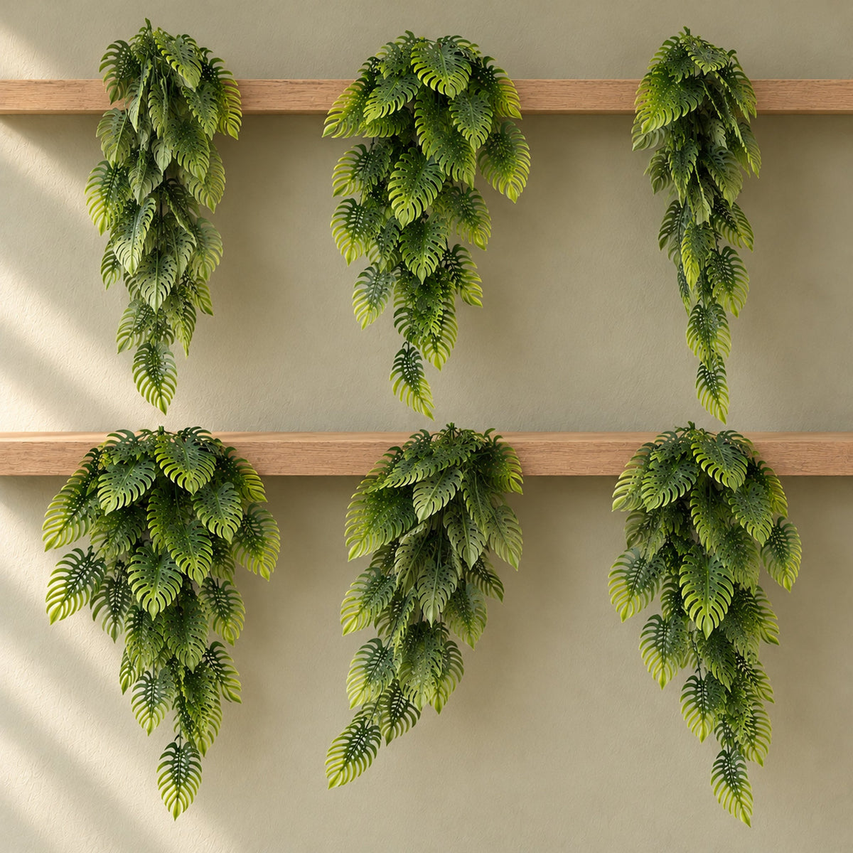 80cm Artificial Trailing Tropical Monstera Plant - Sage Green