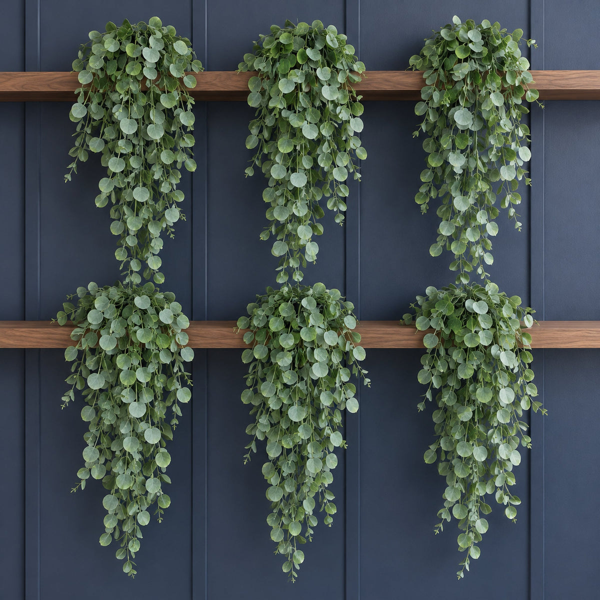 75cm Artificial Trailing Round Leaf Plant - Soft Eucalyptus Green