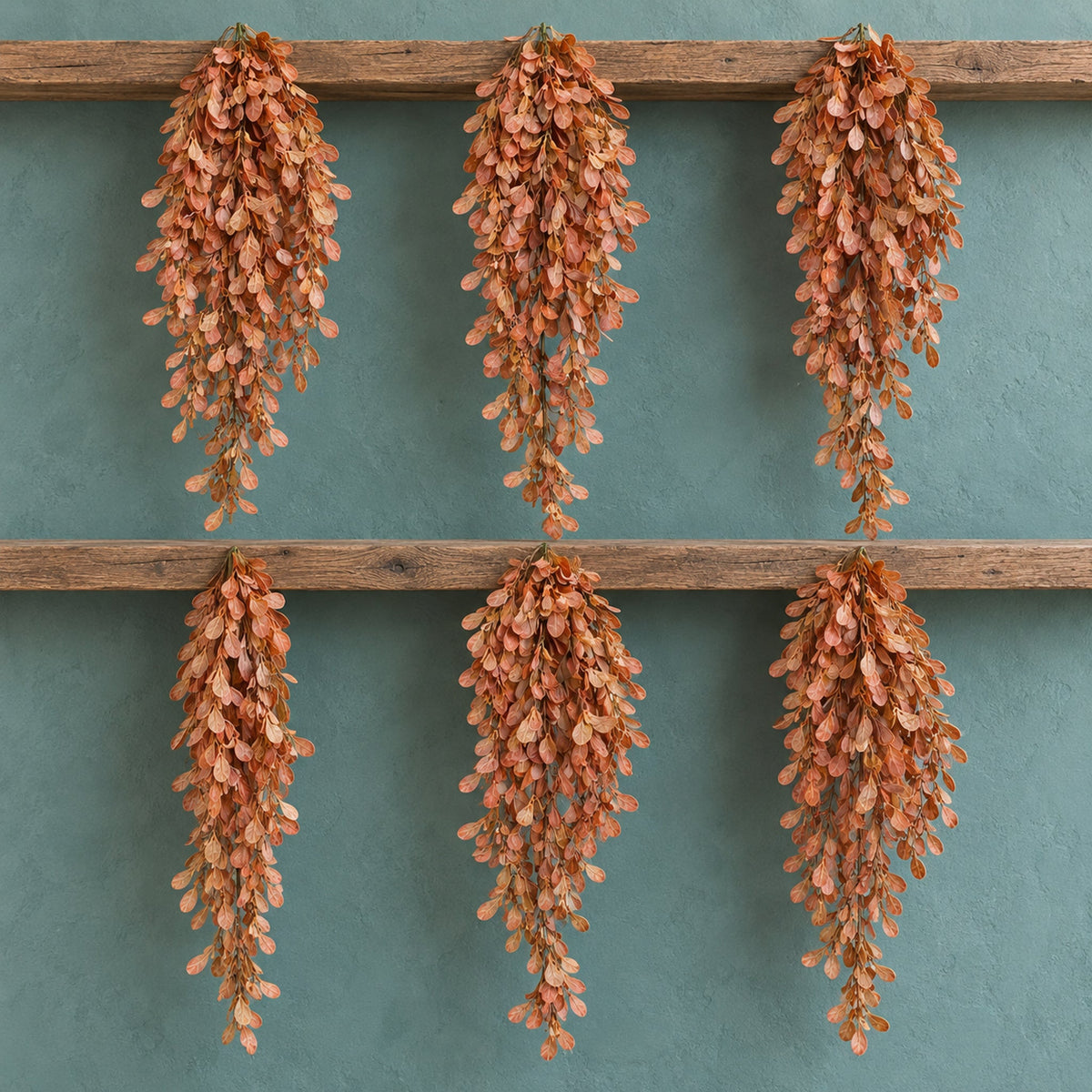 70cm Artificial Trailing Leaf Spray Stem - Dusty Orange