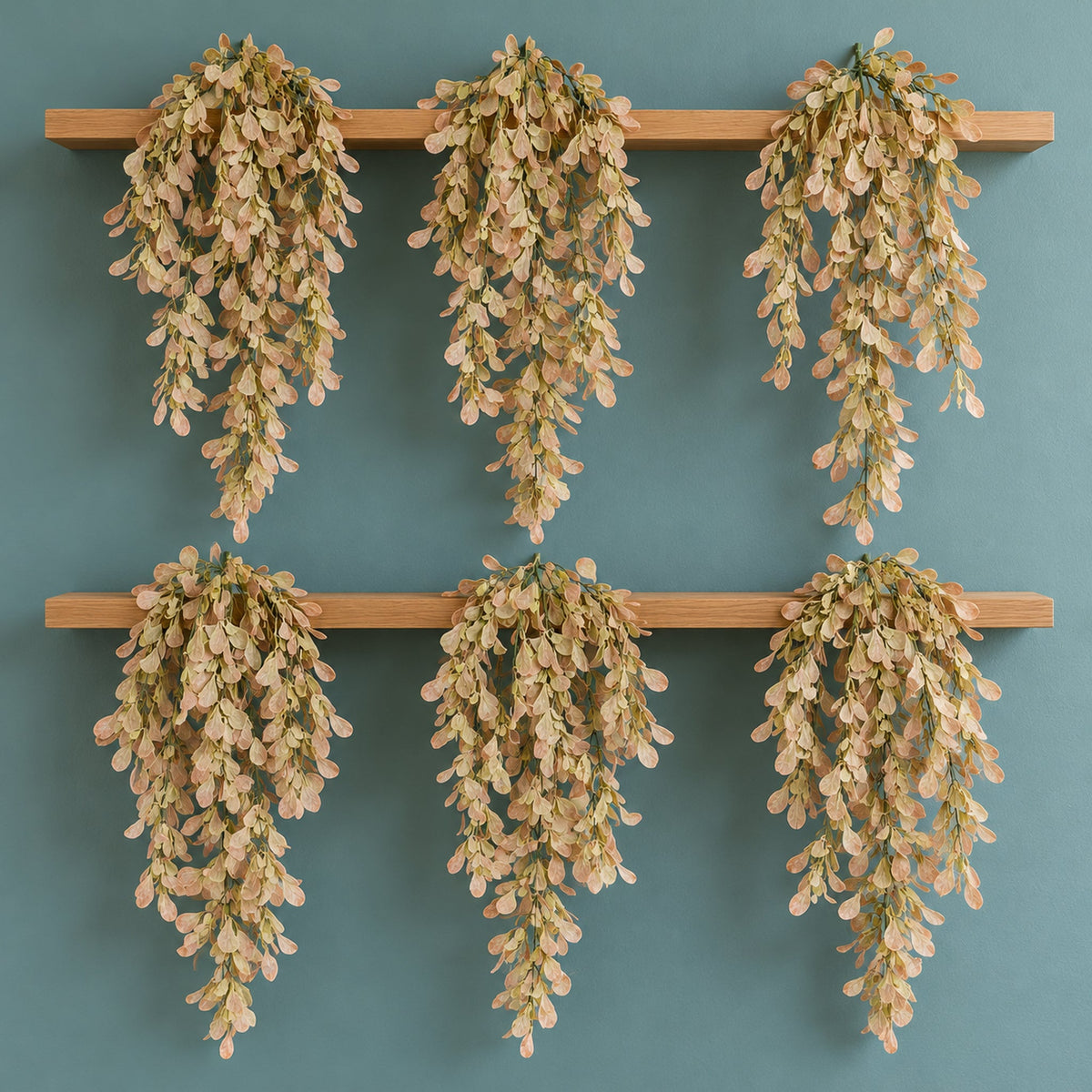 70cm Artificial Trailing Leaf Spray Stem - Dusty Pink and Cream