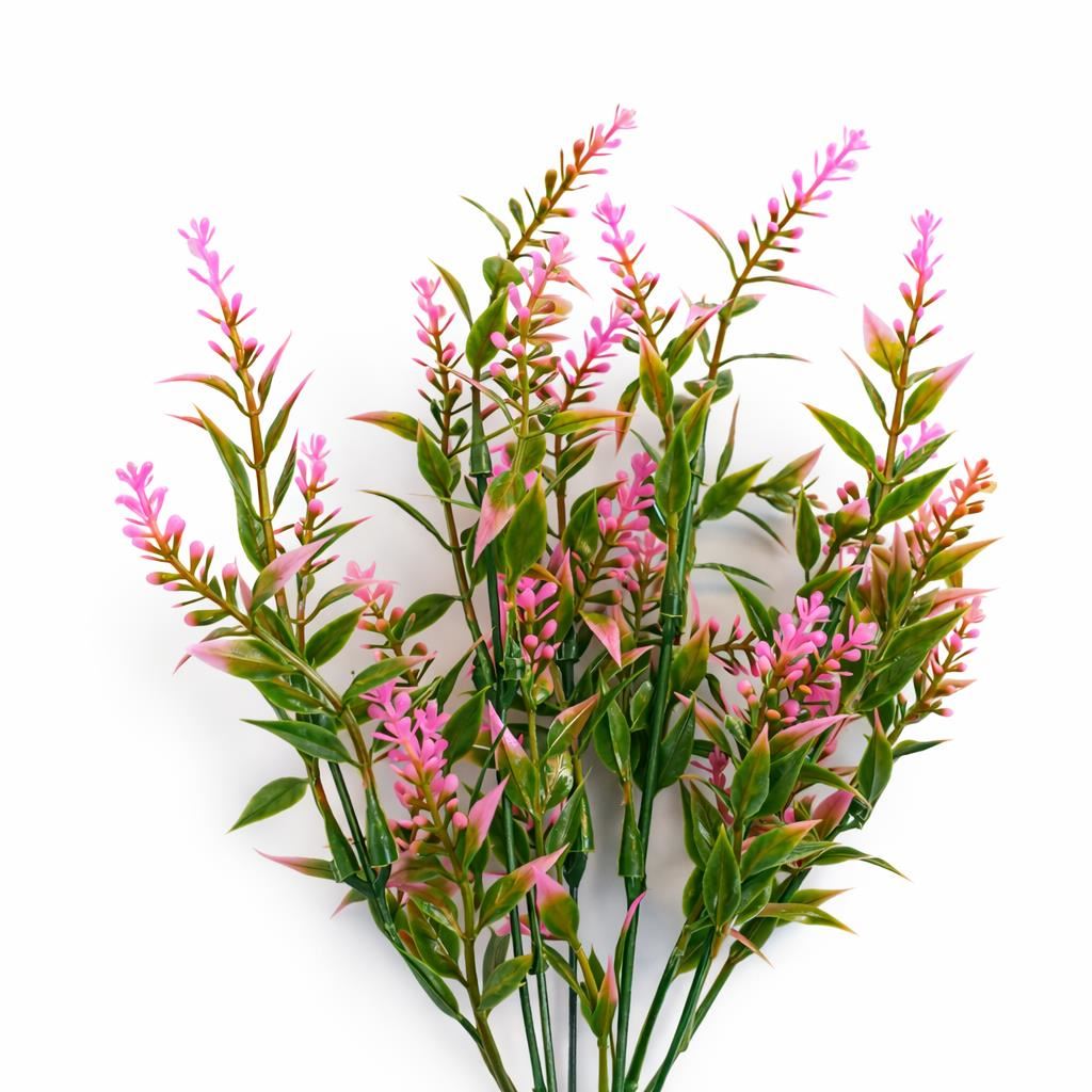34cm Artificial Heather Stem Plant - Pink - Pack of 6