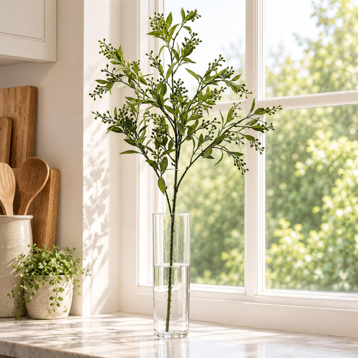 96cm Artificial Leaf and Seed Foliage Spray