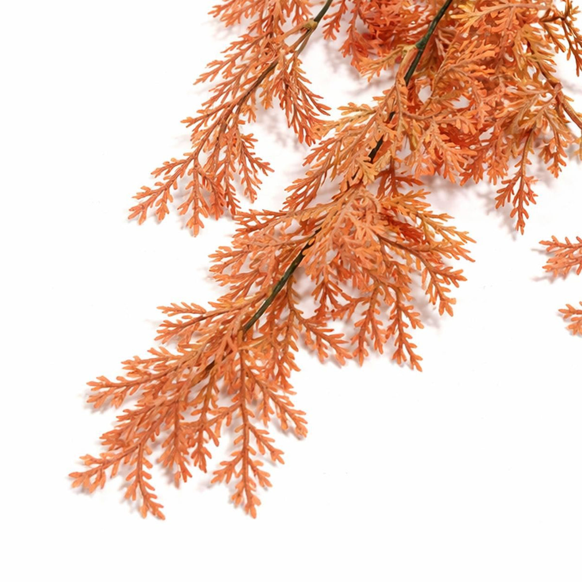 80cm Artificial Coral Fern Trailing Plant Autumn Orange Hanging Foliage