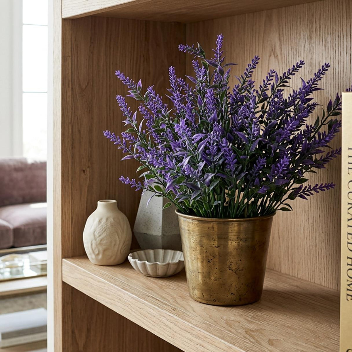 34cm Artificial Heather Stem Plant - Purple - Single Plant