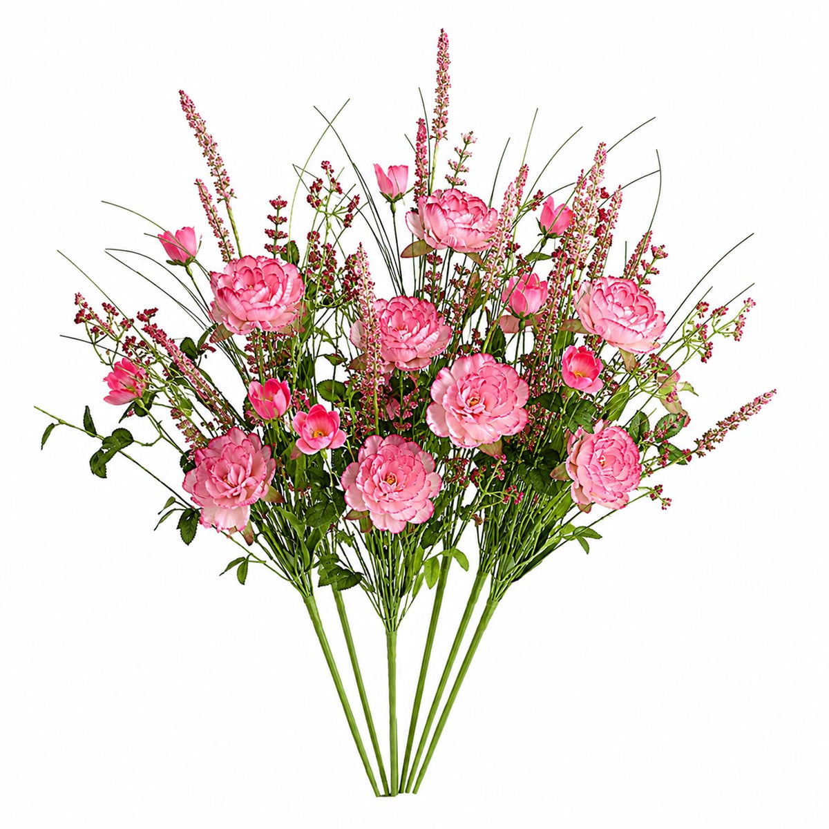 52cm Artificial Pink Peony Wildflower Bouquet