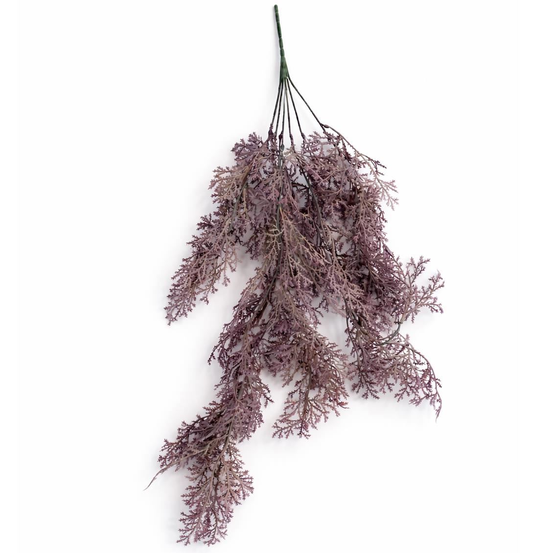 80cm Artificial Dusky Purple Coral Fern Trailing Plant Decorative Hanging Foliage