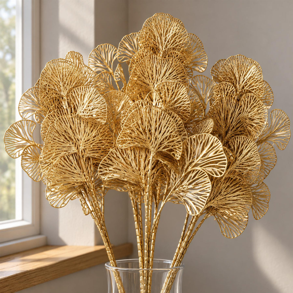 65cm Artificial Golden Leaves Flower Arrangement Decoration