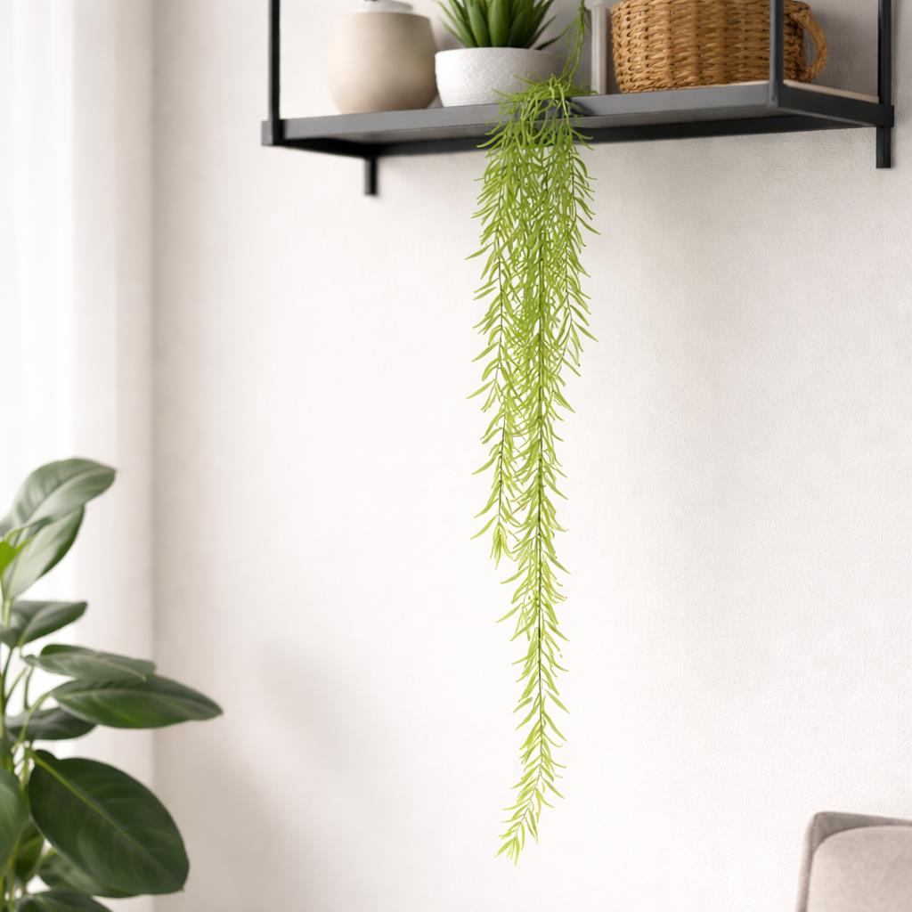 100cm Artificial Trailing Rhipsalis Style Hanging Plant - Light Green Tips – image 5