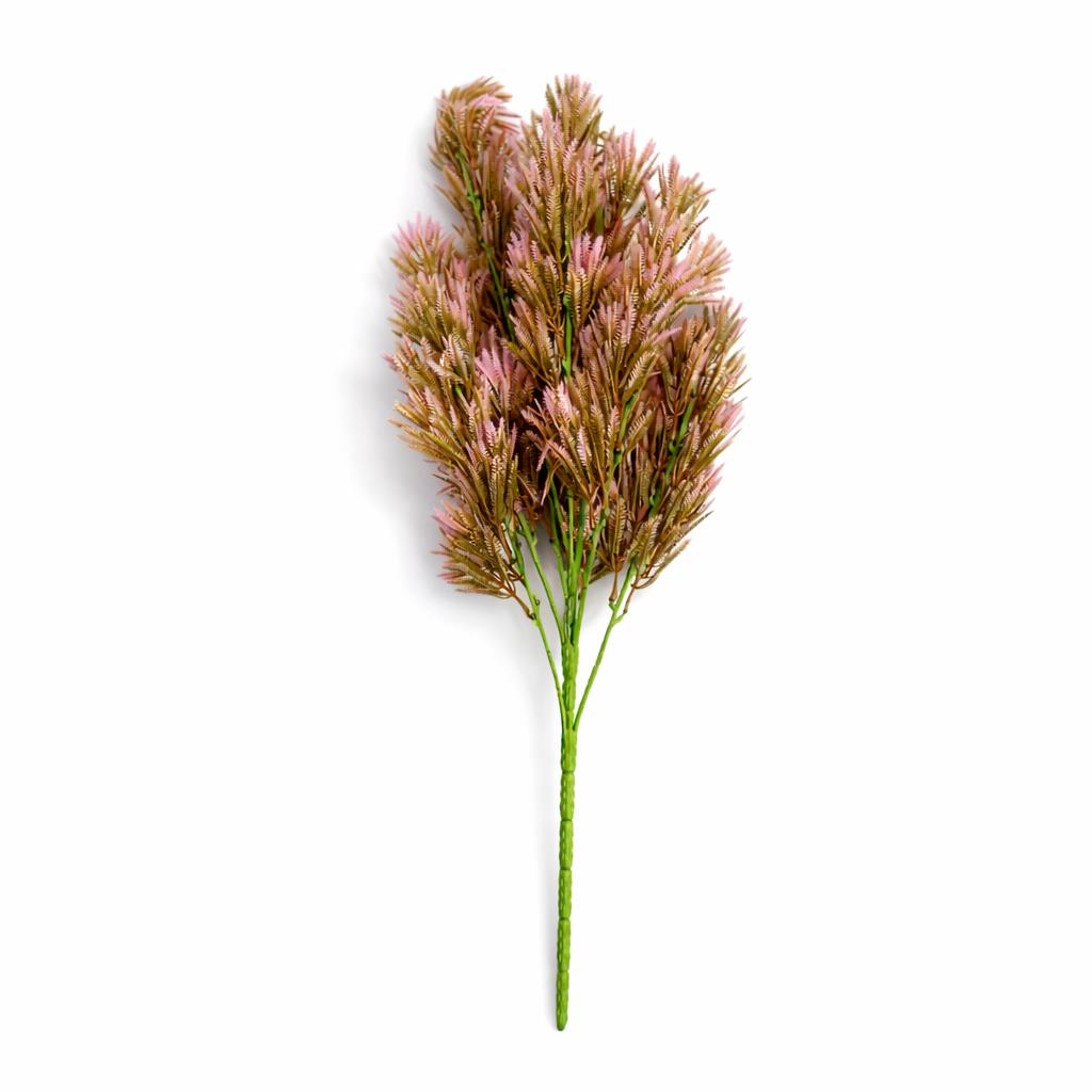 75cm Artificial Pink Heather Fern Bush Stem