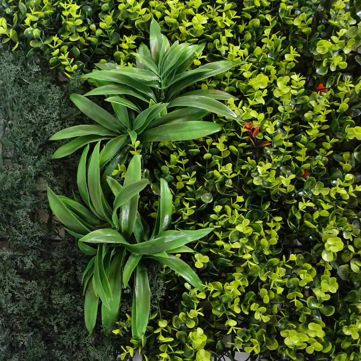 100cm Artificial Mixed Green Foliage Wall Panel with Ferns and Yellow Grass Accents – image 3