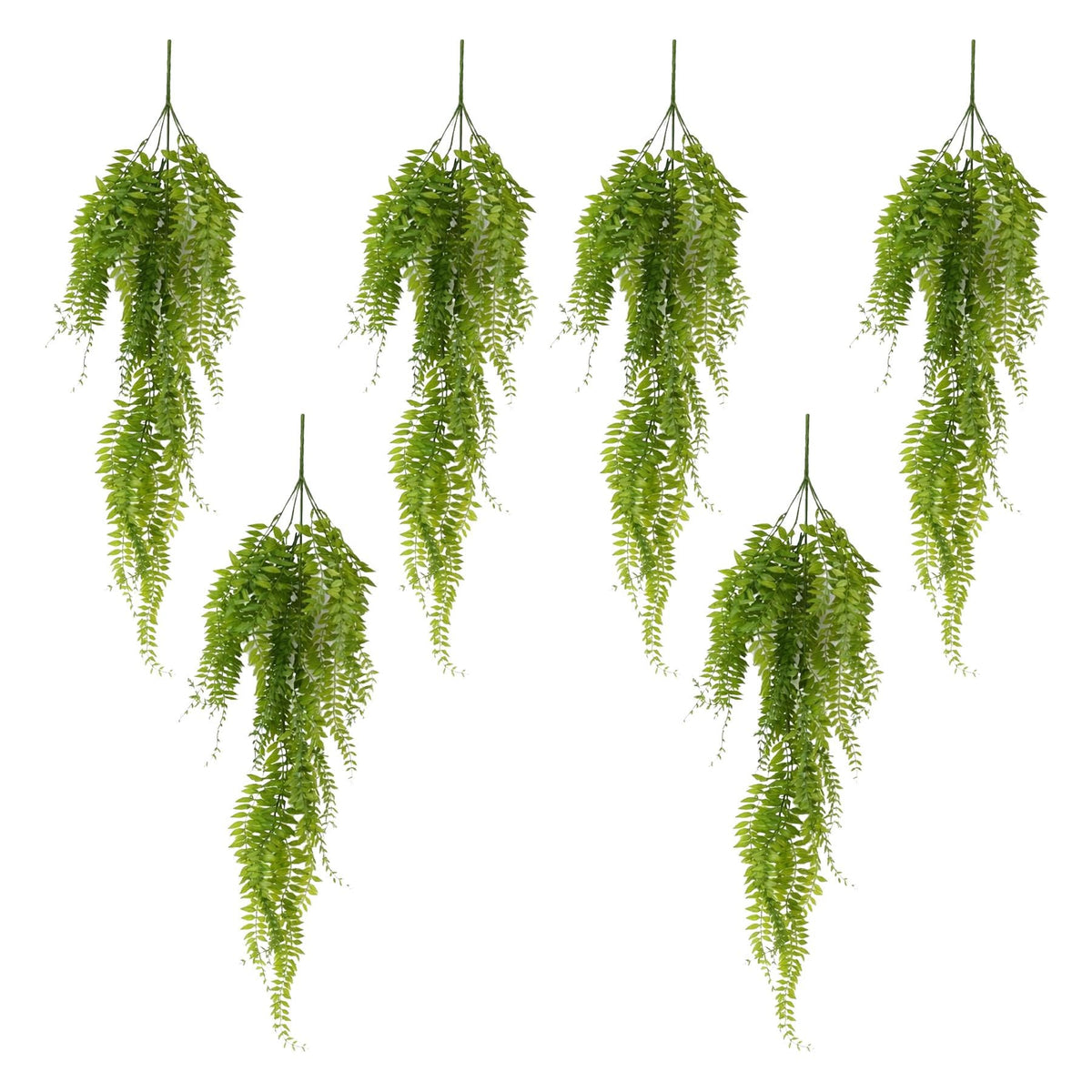 100cm Artificial Trailing Green Leaf Hanging Fern Plant with Wired Top Stems – image 7