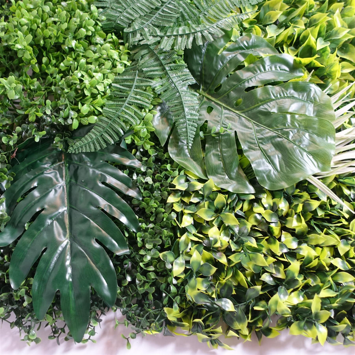 100cm Artificial Tropical Mixed Green Wall Panel with Monstera and Fern Foliage – image 4