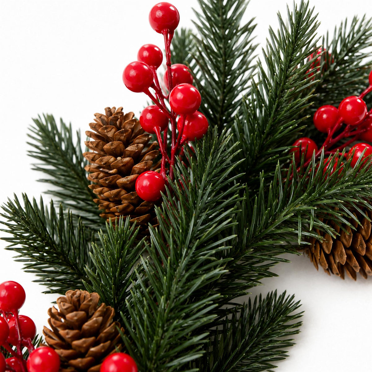 180cm Artificial Red Berry and Pine Cone Christmas Garland – image 2