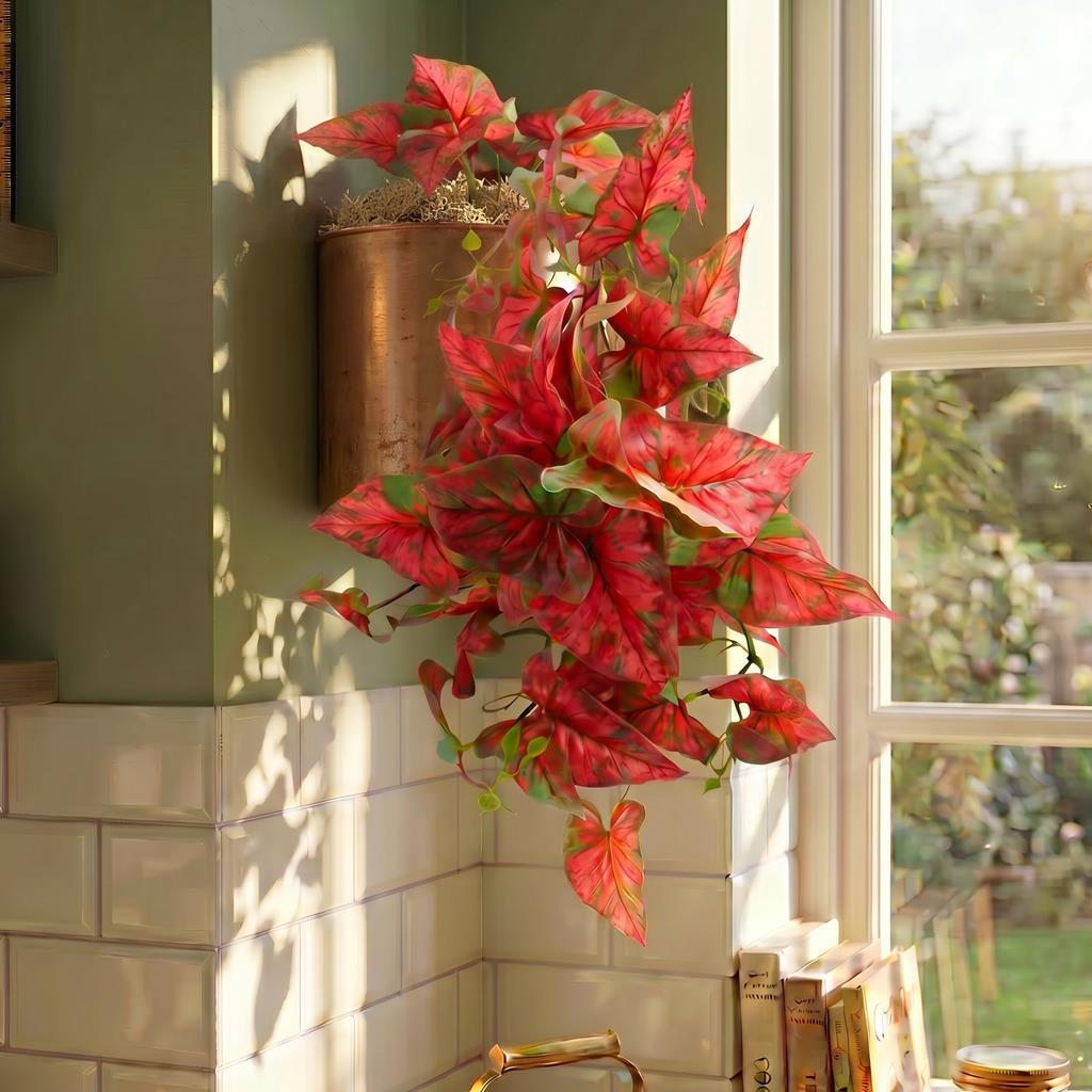 30cm Artificial Trailing Red Caladium – image 2