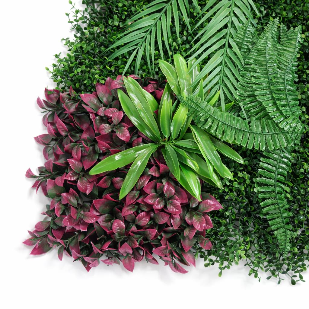 100cm Artificial Tropical Mixed Green Wall Panel with Monstera and Fern Foliage – image 3