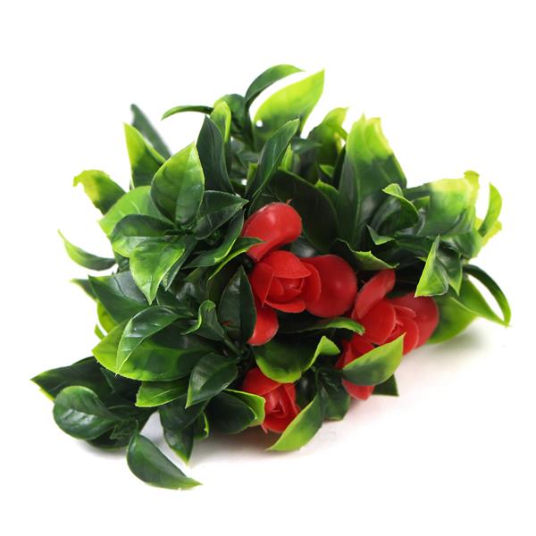 30cm UV Resistant Red Flower Bush Artificial – image 3