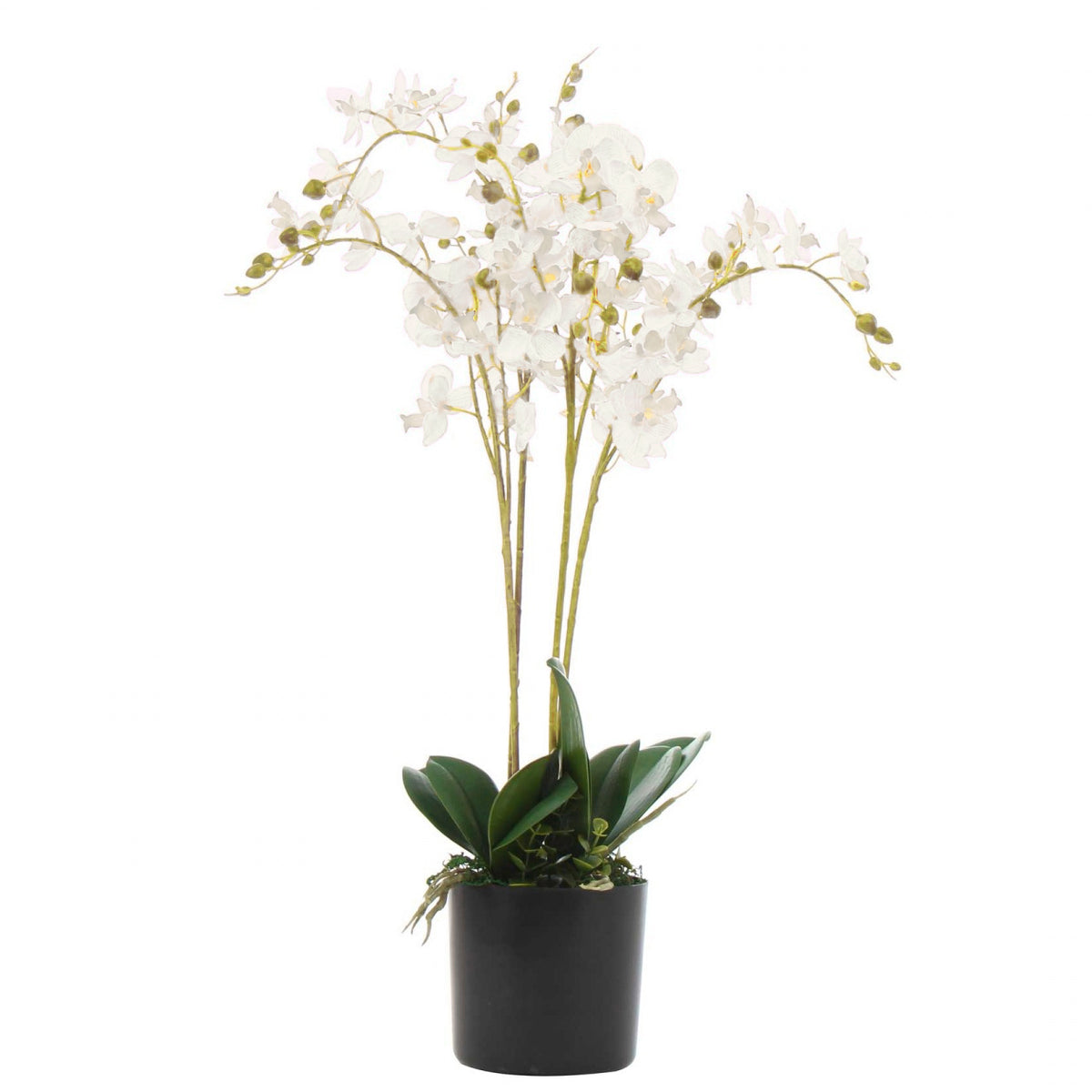60cm Artificial Luxury Orchid - Triple Stem - White Realistic Plant – image 2